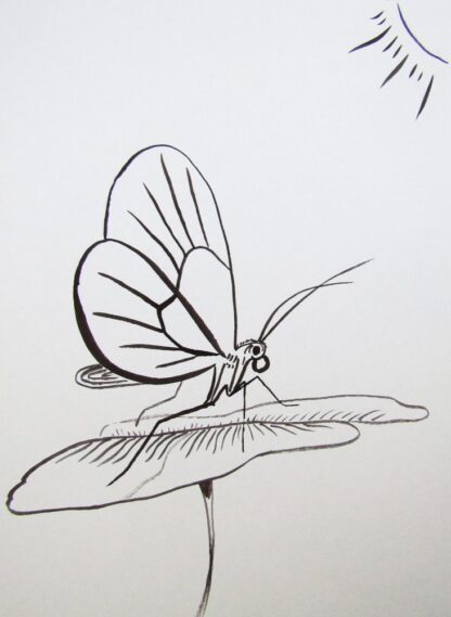 Butterfly Ink Painting -  11" x 8"  Ink on Paper