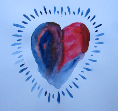 "Heart 09" - Watercolor on Paper - 14" x 11"