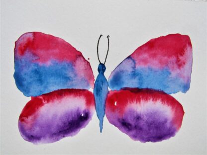 "Butterfly - Carmine"   5" x 7" - Watercolor on Paper