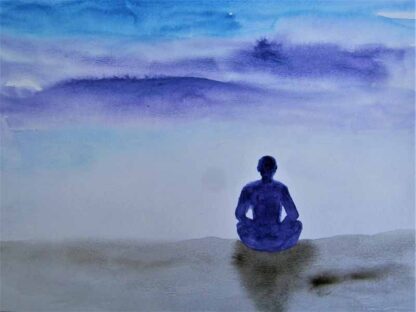 "Contemplating the Universe II"  - Watercolor on Paper  - 7" x 10"