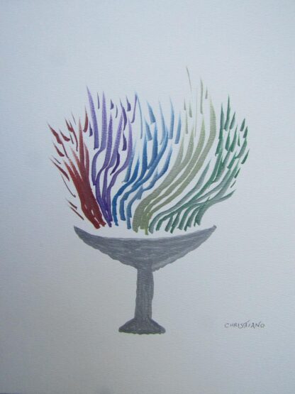"Chalice of Universal Love - Ink Study"  -  Ink on Paper -  12" x 9 "