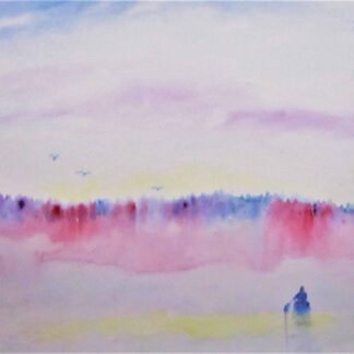"Boater in Blue & Violet"   - Watercolor on Paper  - 11" x 14"