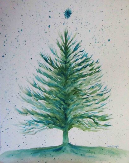 "The North Star of Peace"  -  Watercolor on Paper  - 14" x 11"