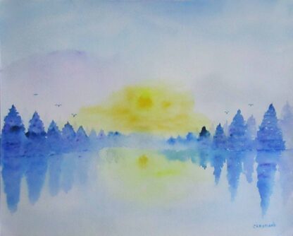 "A PEACEFUL SUNDAY" -  Watercolor on Paper - 11" x 14"