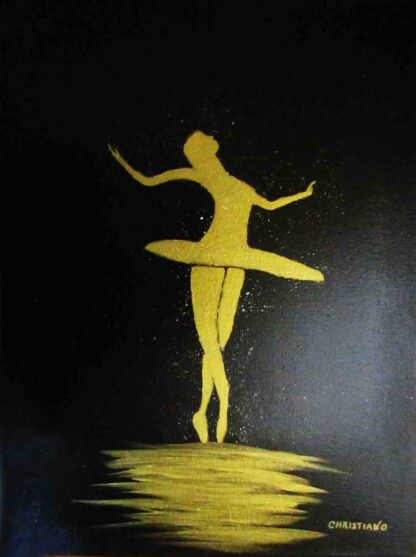 "The Golden Dancer" - Acrylic on Canvas -  16" x 12"