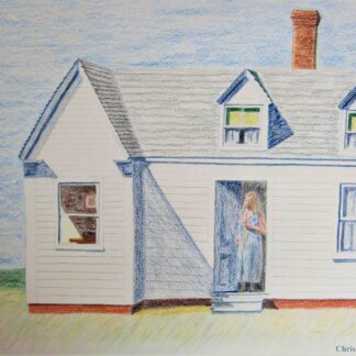 "High Noon" (after Hopper) -  colored pencil on paper  - 11" x 14"